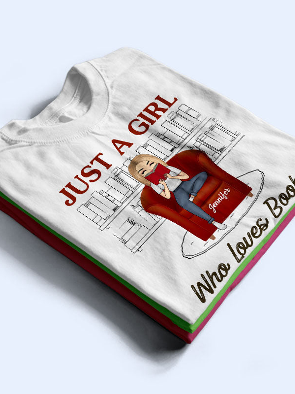 Reading Girl Just A Girl Who Loves Books - Reading Lovers - Personalized Custom Hoodie 2