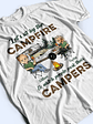Let's Sit By The Campfire Husband Wife Camping - Couple Gift - Personalized Custom T Shirt - thumbnail 3