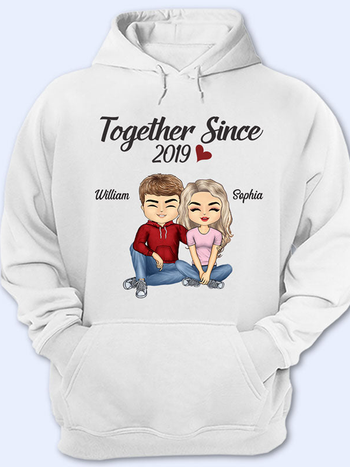 Together Since Husband Wife - Couple Gift - Personalized Custom T Shirt 1