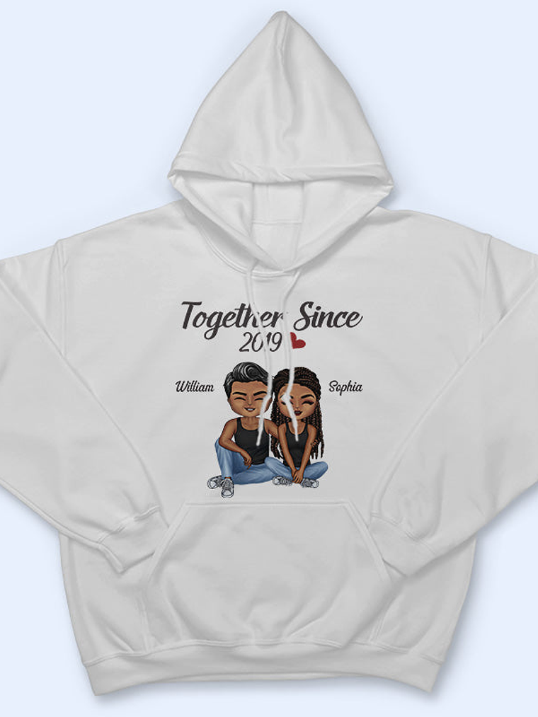 Together Since Husband Wife - Couple Gift - Personalized Custom T Shirt 4