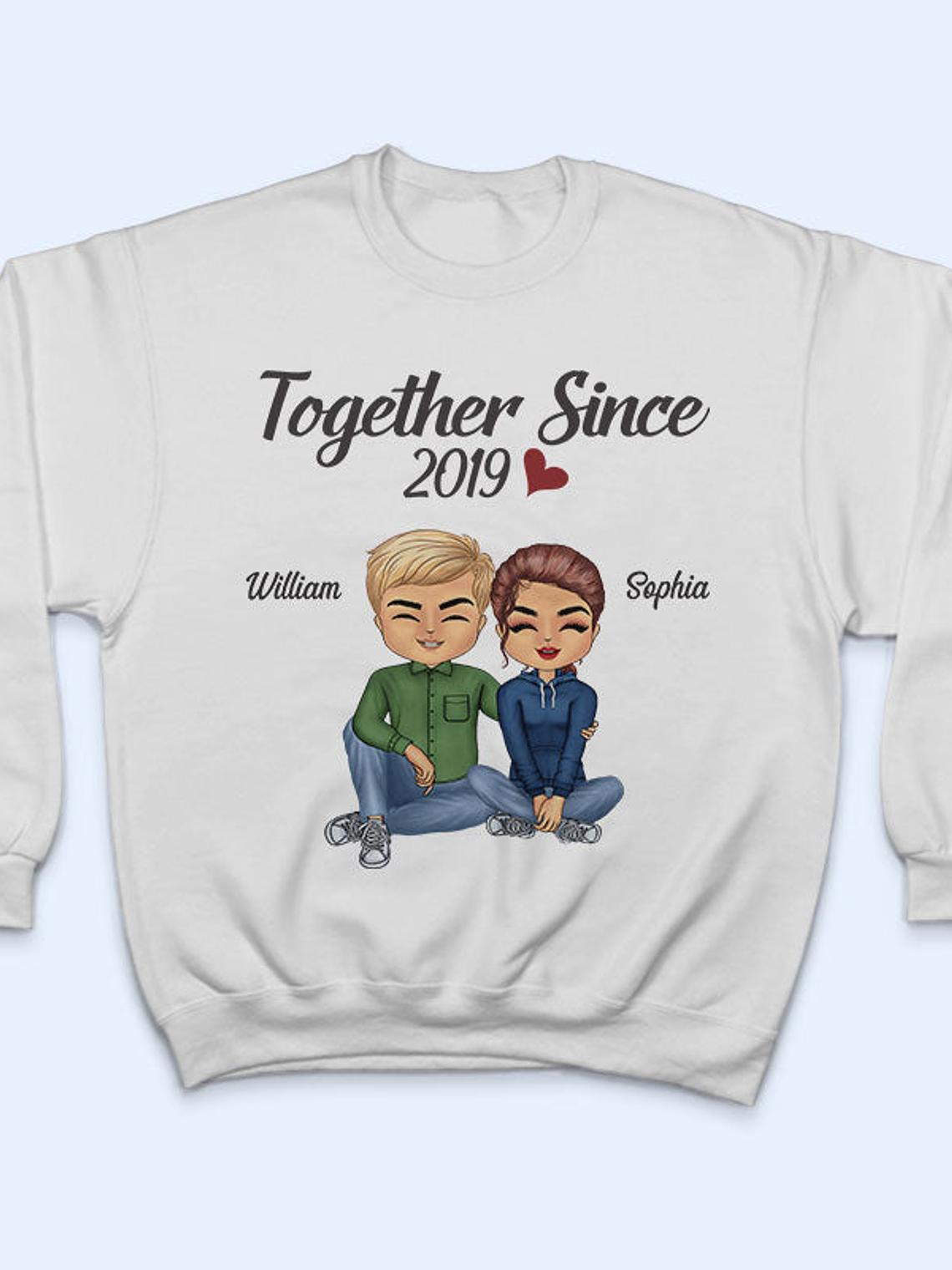 Together Since Husband Wife - Couple Gift - Personalized Custom T Shirt 5