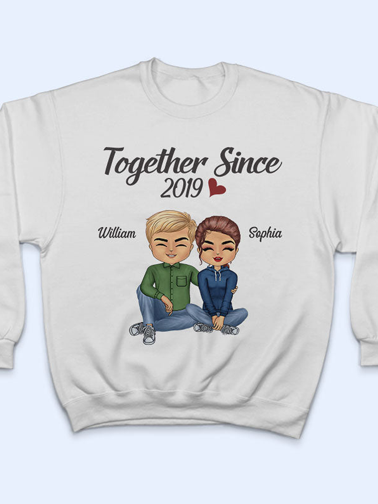Together Since Husband Wife - Couple Gift - Personalized Custom T Shirt 5