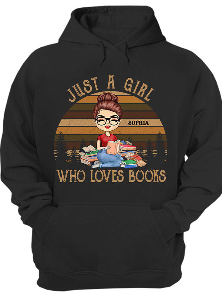 A Girl Who Loves Books Reading - Reading Gift - Personalized Custom T Shirt 1