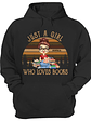 A Girl Who Loves Books Reading - Reading Gift - Personalized Custom T Shirt - Vorschaubild 1