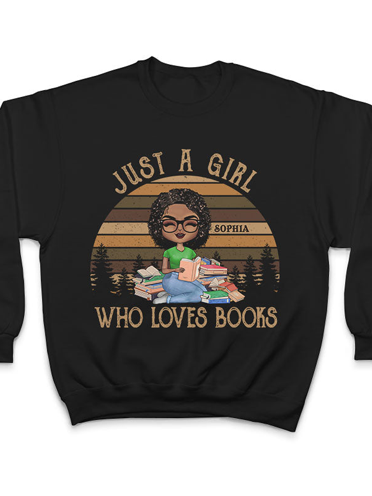 A Girl Who Loves Books Reading - Reading Gift - Personalized Custom T Shirt 3