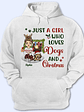 Just A Girl Boy Who Loves Dogs And Christmas - Christmas Gift For Dog Lovers - Personalized Custom Hoodie - Vorschaubild 1