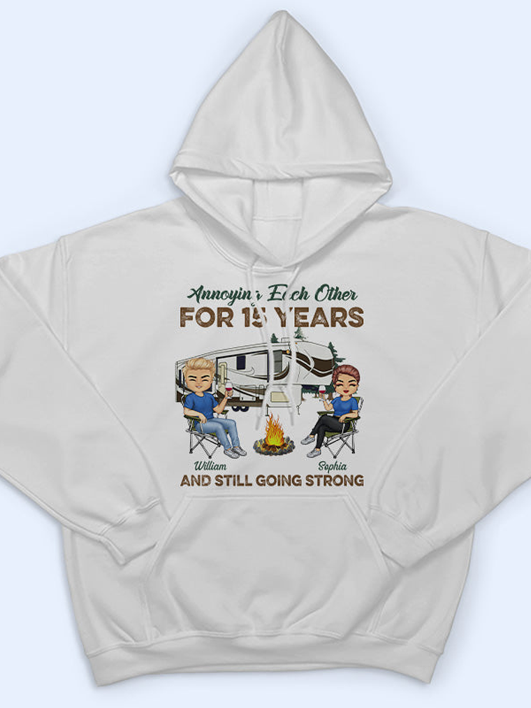Annoying Each Other Husband Wife Camping - Couple Gift - Personalized Custom Hoodie 4