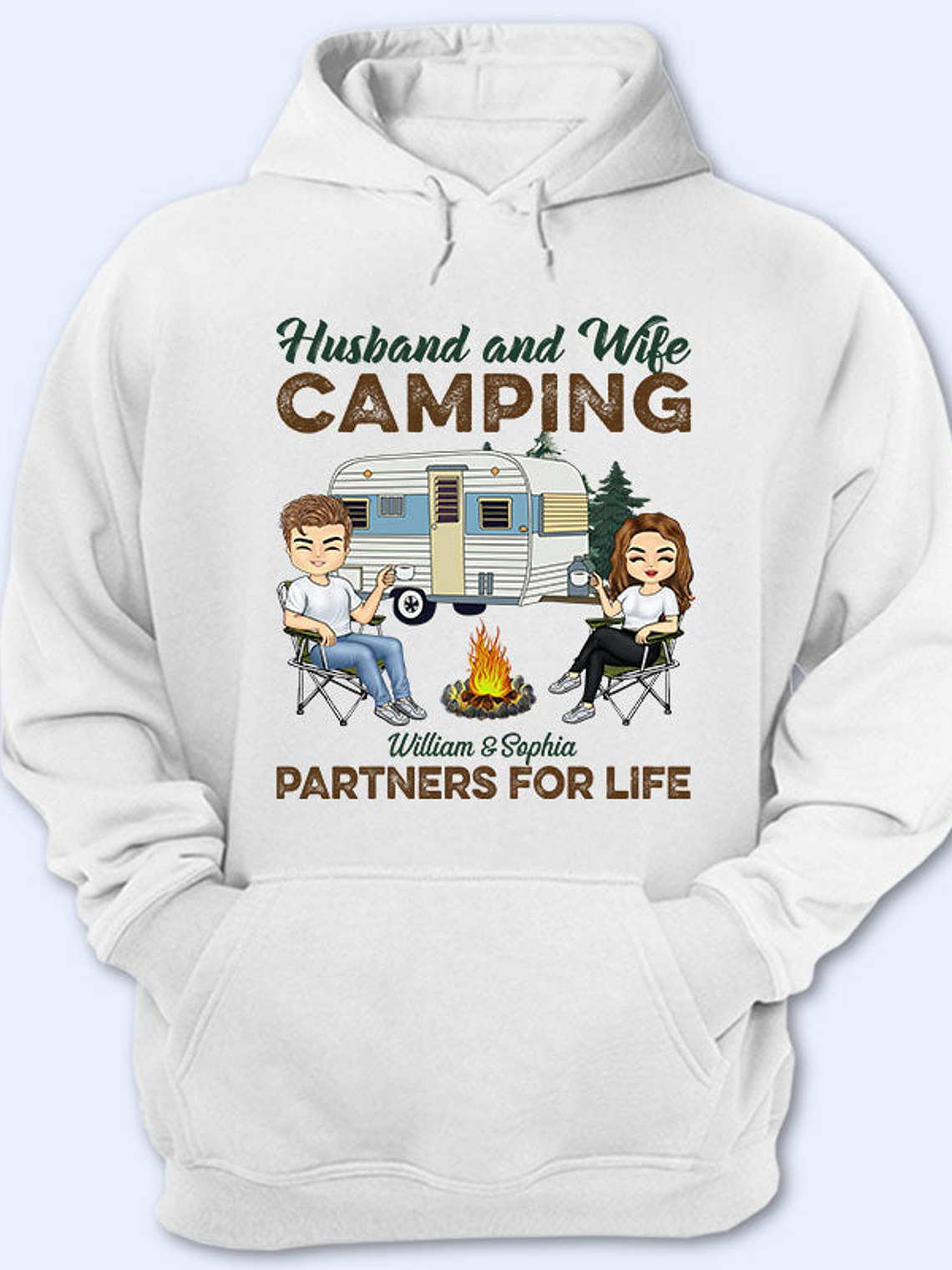 Camping Partners For Life Husband Wife - Couple Gift - Personalized Custom T Shirt 1