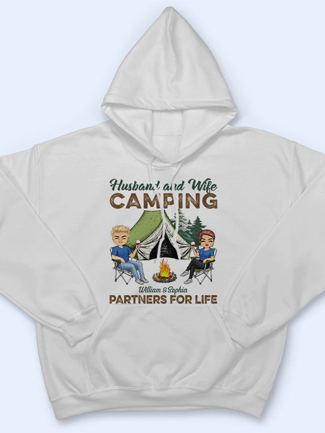 Camping Partners For Life Husband Wife - Couple Gift - Personalized Custom T Shirt 2