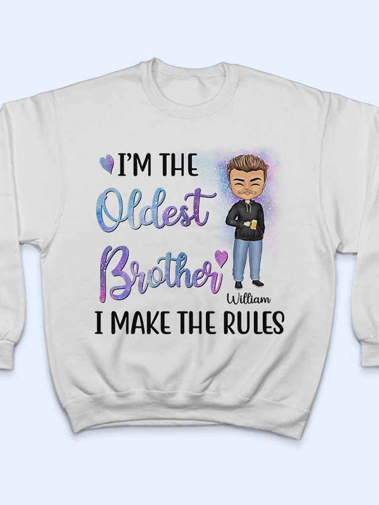 The Rules Sister Brother - Family Sibling Gift - Personalized Custom Hoodie 2