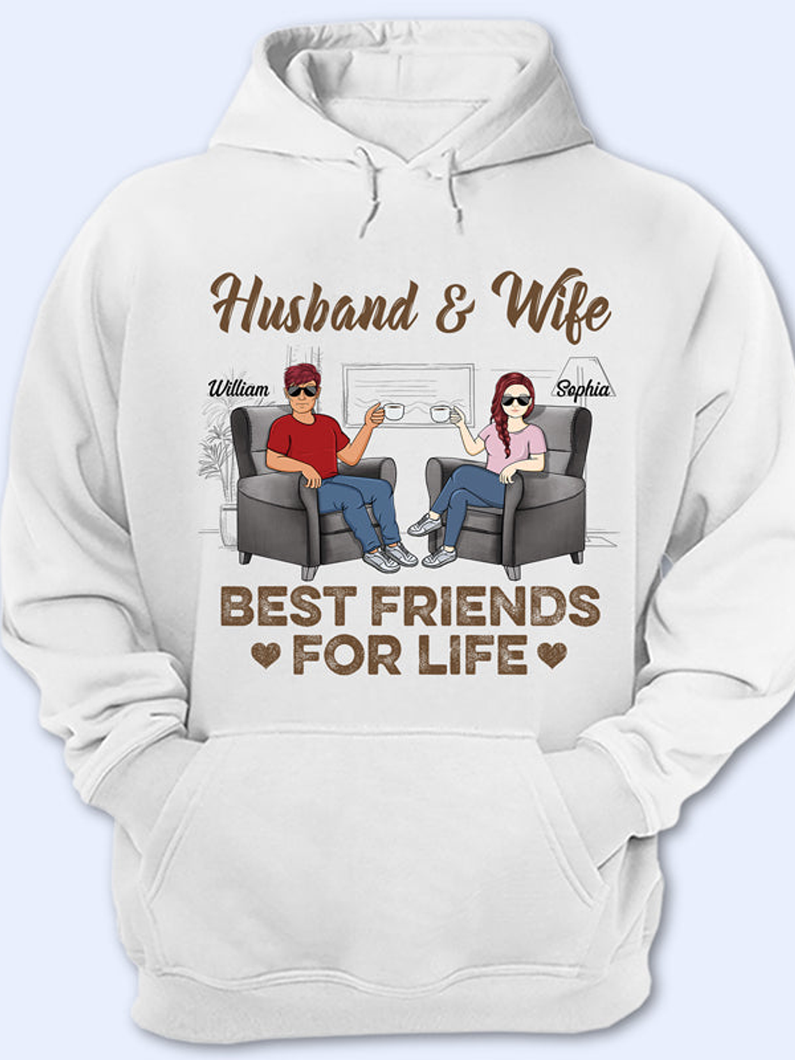 Husband Wife Best Friends For Life - Gift For Couples - Personalized Custom T Shirt 1