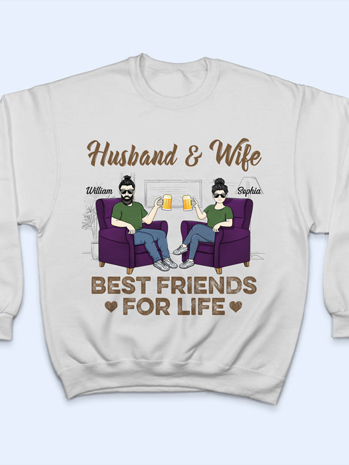 Husband Wife Best Friends For Life - Gift For Couples - Personalized Custom T Shirt 4