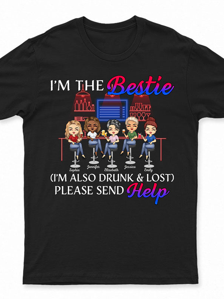 If Lost Or Drunk Please Return To Bestie Best Friends - Bestie BFF Gift - Personalized Custom T Shirt 4