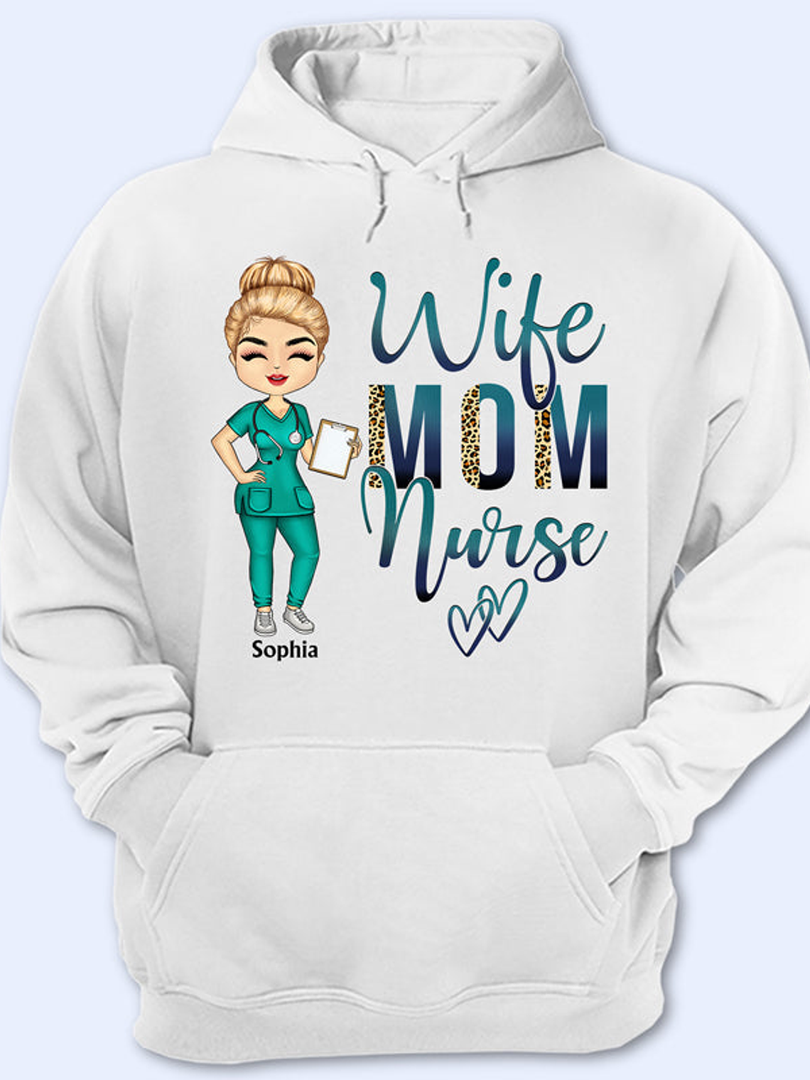 Wife Mom Nurse - Mother Gift - Personalized Custom T Shirt 1