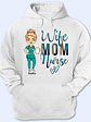 Wife Mom Nurse - Mother Gift - Personalized Custom T Shirt - Vorschaubild 1