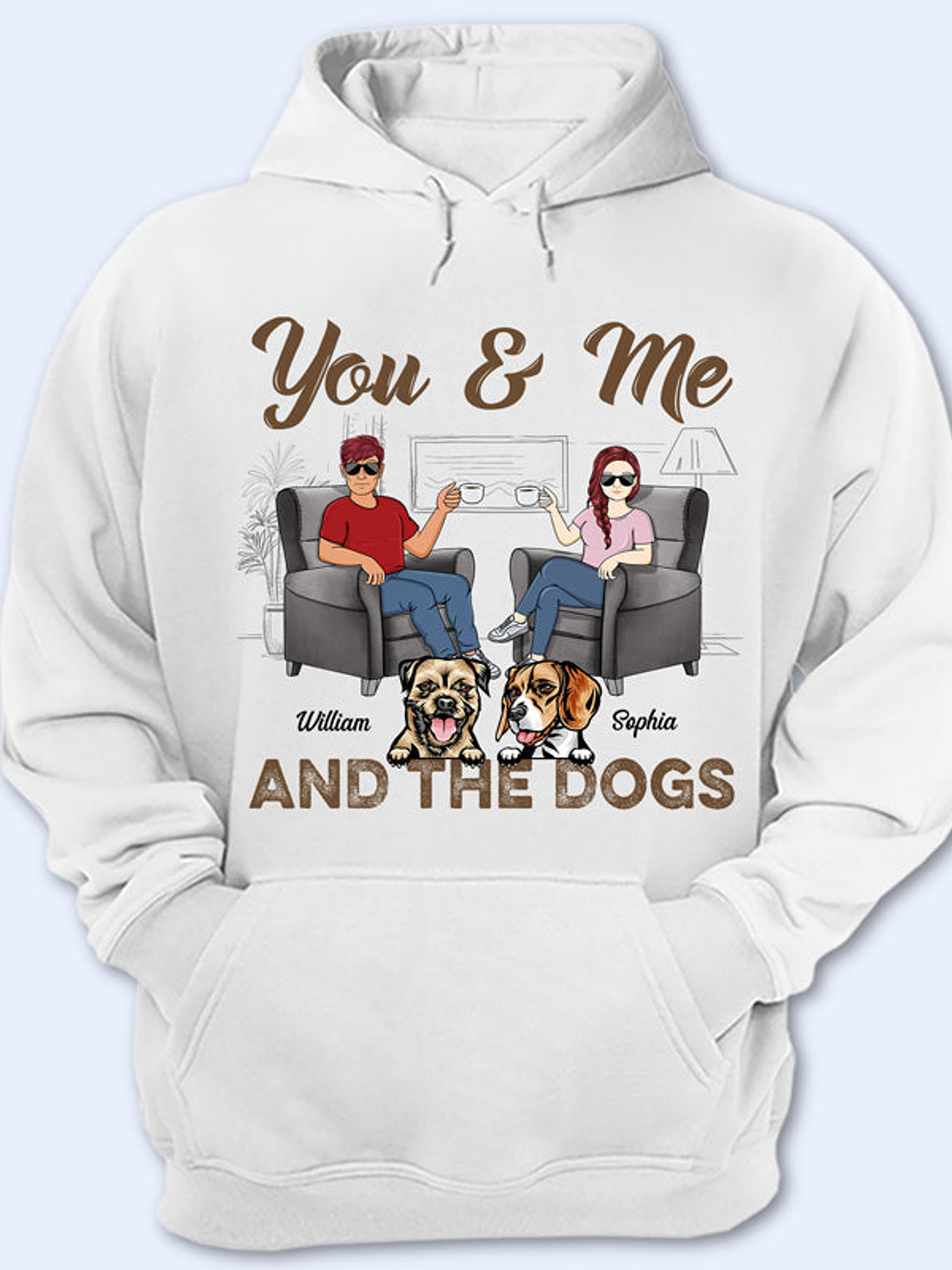You & Me And The Dogs Husband Wife - Gift For Couples - Personalized Custom T Shirt 1