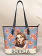 Birth Month Flowers Bloom Where You're Planted Women - Personalized Leather Tote Bag - Vorschaubild 1