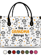 This Grandma Mom Belongs To Kids Pet - Personalized Leather Bag - Vorschaubild 1