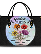 Holography Grandma's Garden Birth Flower - Personalized Leather Bag - Vorschaubild 1