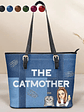 The Catmother - Personalized Leather Tote Bag - Vorschaubild 1