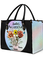 Holography Grandma's Garden Birth Flower - Personalized Leather Bag - Vorschaubild 2