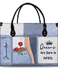 Queens Are Born - Birthday Gift For Women - Personalized Leather Bag - Vorschaubild 1
