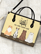 All Day Every Day - Gift For Cat Mom - Personalized Leather Bag - Vorschaubild 4