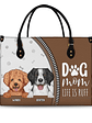 Dog Mom Life Is Ruff - Gift For Dog Mom - Personalized Leather Bag - Vorschaubild 1