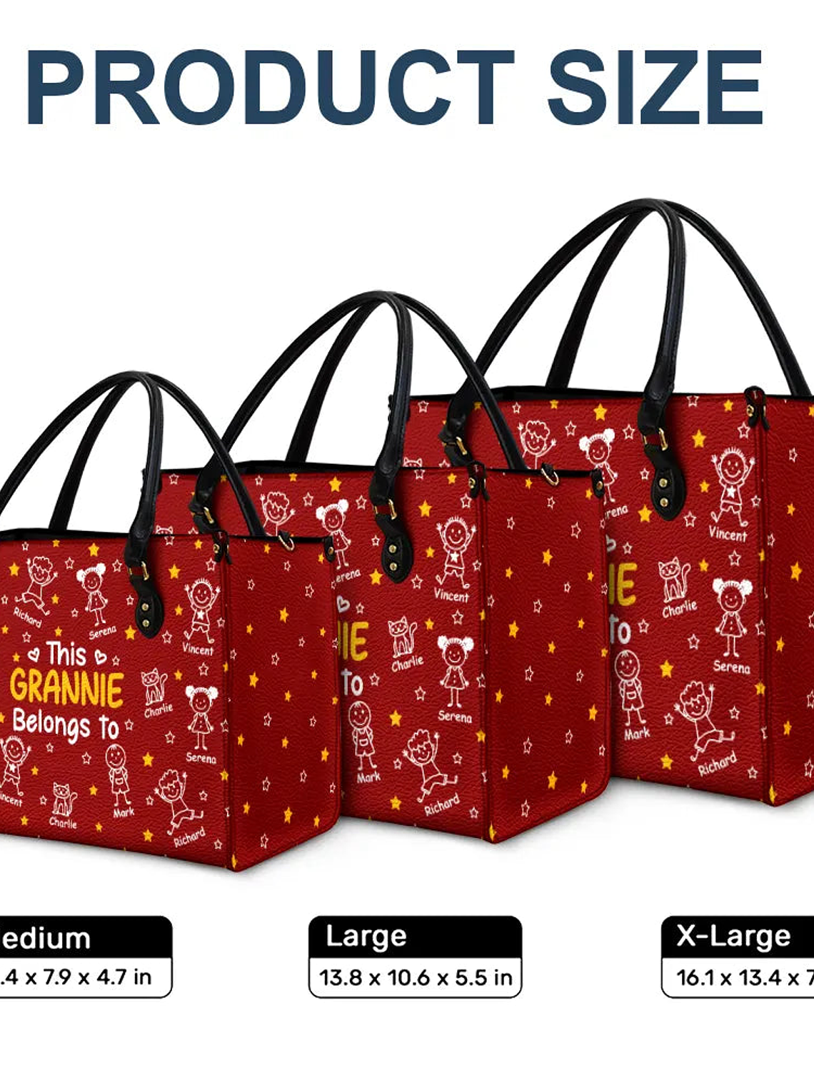 This Grandma Mom Belongs To Kids Pet - Personalized Leather Bag 6