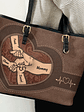 Leather Holding Hands Icon Mom Grandma & Kids - Personalized Leather Tote Bag - Vorschaubild 3