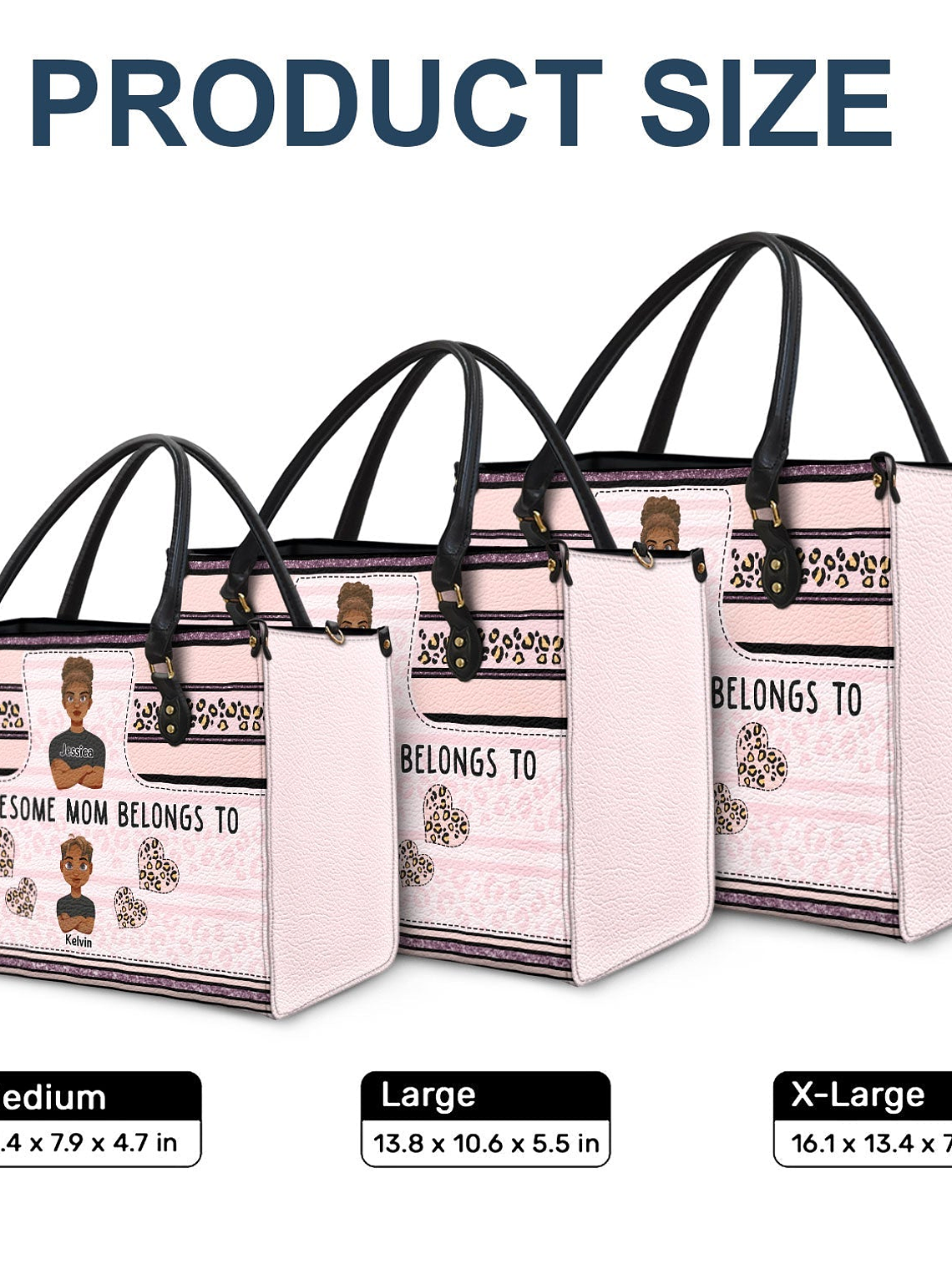 This Awesome Mom Belongs To - Gift For Mother - Personalized Leather Bag 6