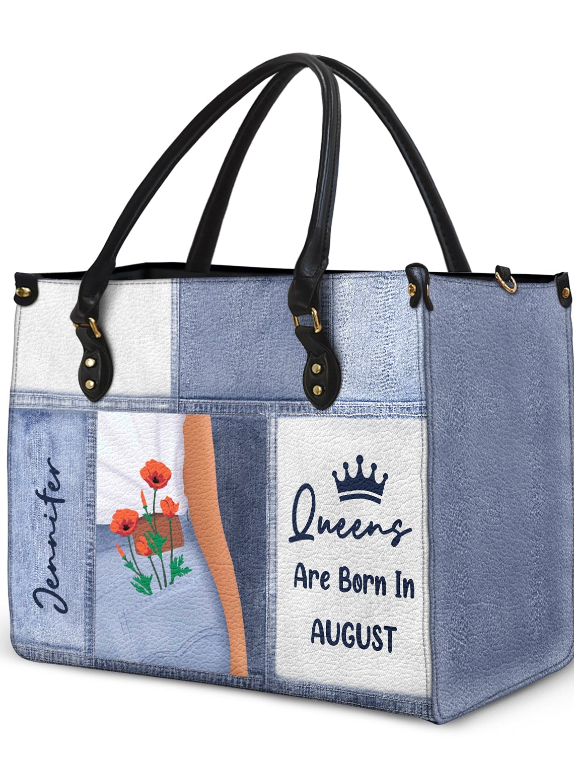 Queens Are Born - Birthday Gift For Women - Personalized Leather Bag 2
