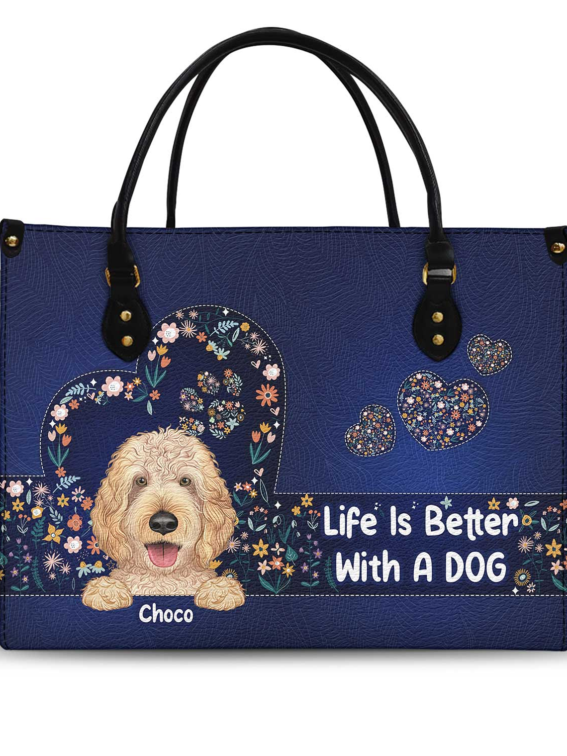 Life Is Better With Dogs - Birthday, Loving Gift For Dog Mom, Dog Lovers - Personalized Leather Bag 1