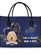Life Is Better With Dogs - Birthday, Loving Gift For Dog Mom, Dog Lovers - Personalized Leather Bag - Vorschaubild 1