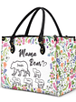 Floral Mama Bear - Gift For Mother - Personalized Leather Bag - Vorschaubild 2