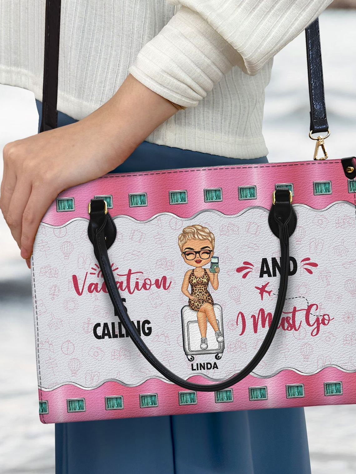 I Haven't Been Every Where But It's On My List - Birthday, Traveling Gift For Yourself, Travelers - Personalized Leather Bag 3