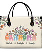 Mom Grandma Floral - Gift For Mother, Grandmother - Personalized Leather Bag - Vorschaubild 1