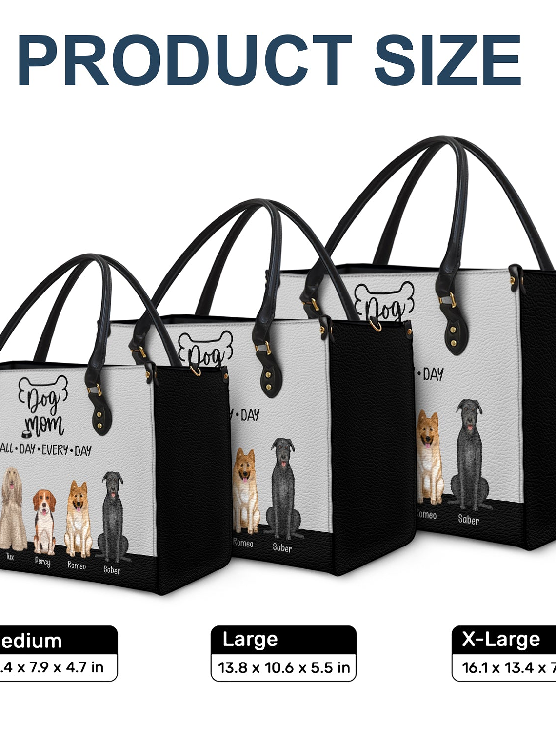 All Day Every Day - Gift For Dog Mom - Personalized Leather Bag 6