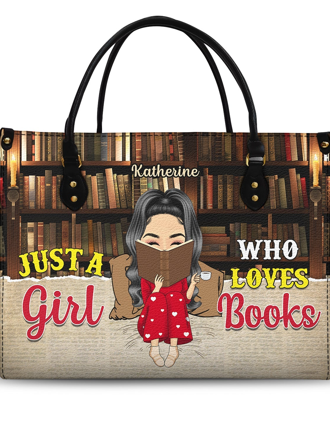 Just A Girl Who Loves Books - Gift For Books Lovers - Personalized Leather Bag 1