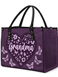 Mommy Grandma Leather Floral - Personalized Leather Bag - Vorschaubild 2