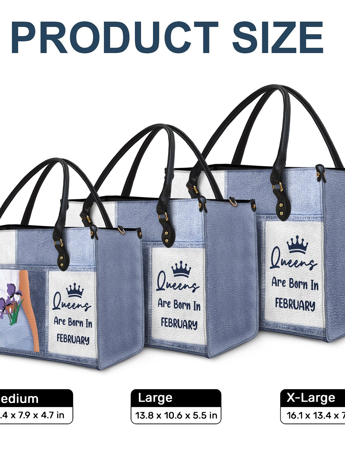 Queens Are Born - Birthday Gift For Women - Personalized Leather Bag 6