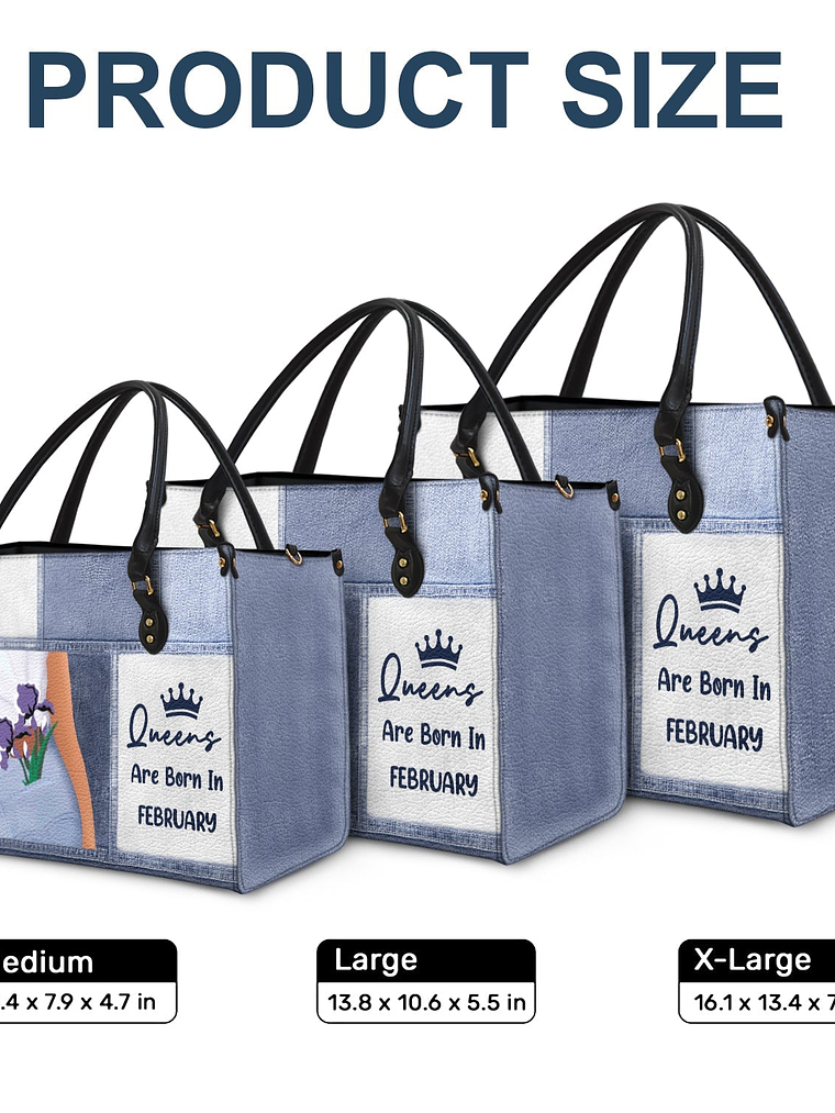 Queens Are Born - Birthday Gift For Women - Personalized Leather Bag 6