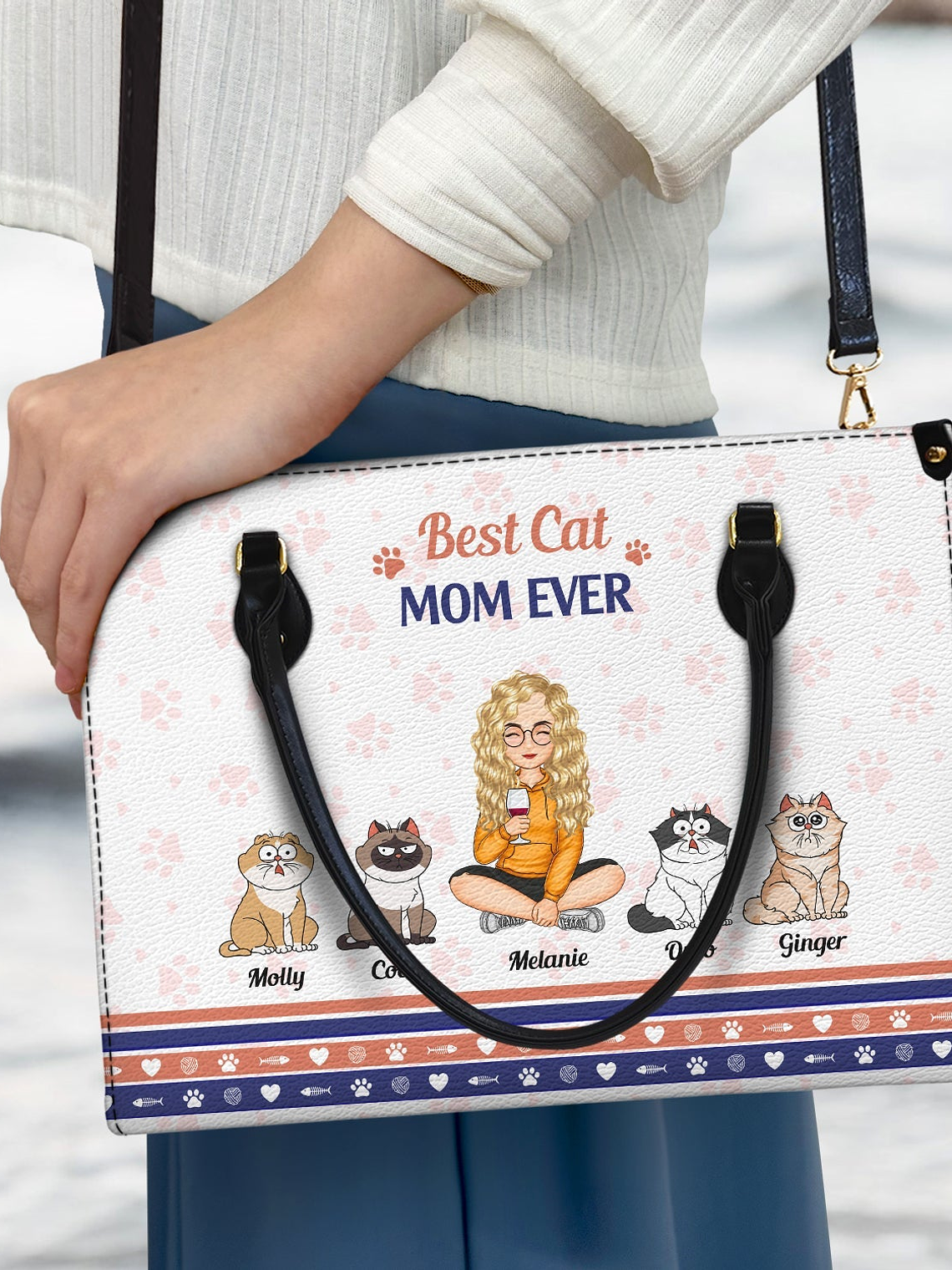 Best Fur Mom Ever - Gift For Dog Mom, Cat Mom, Pet Lovers - Personalized Leather Bag 3