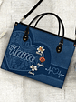 Grandma Mom Kids Birth Flowers Blooming In Love - Personalized Leather Bag - Vorschaubild 4