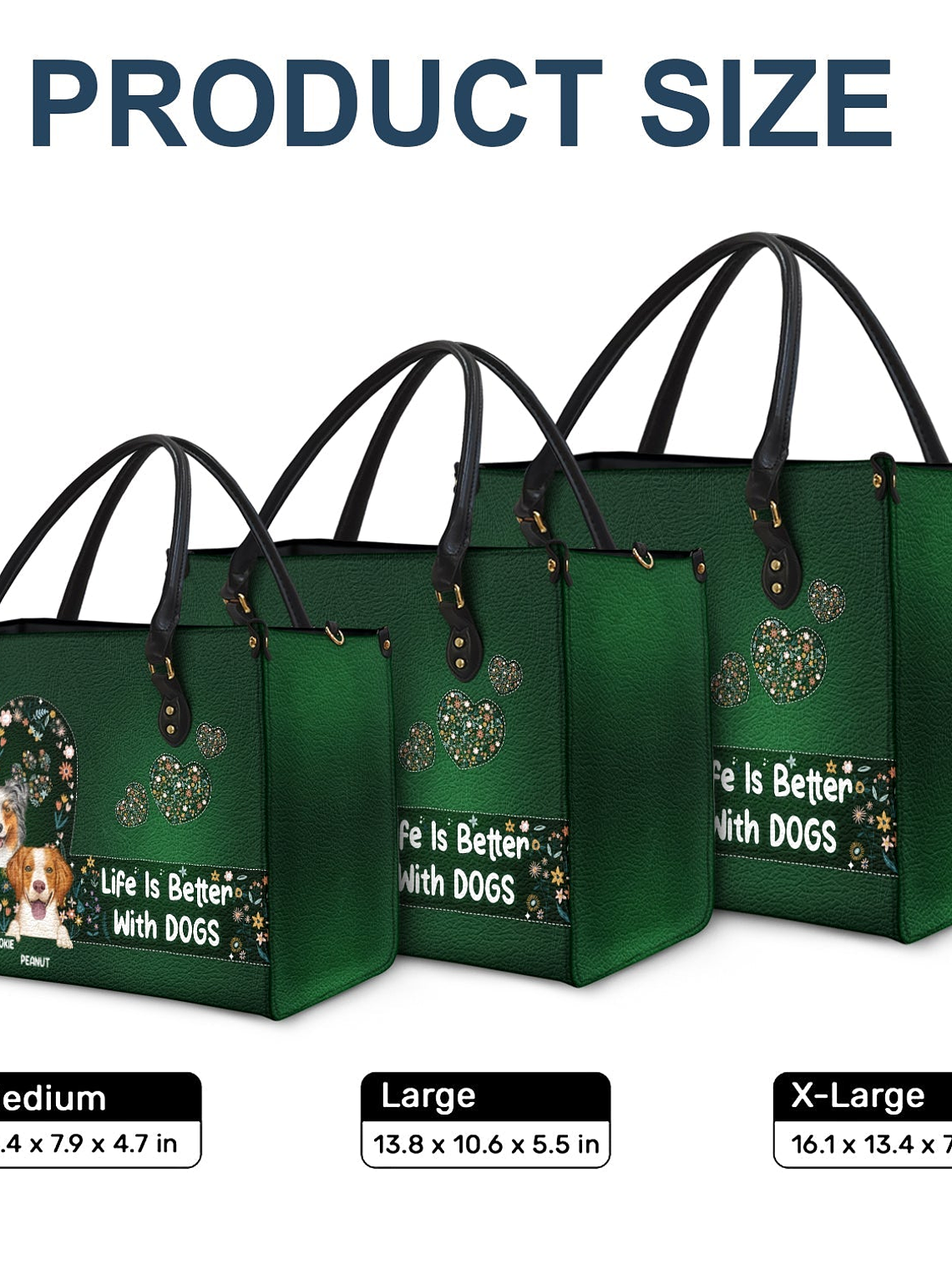 Life Is Better With Dogs - Birthday, Loving Gift For Dog Mom, Dog Lovers - Personalized Leather Bag 5