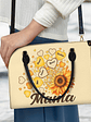 Grandma Mom Kids Sunflower - Gift For Mother, Grandmother - Personalized Leather Bag - Vorschaubild 3