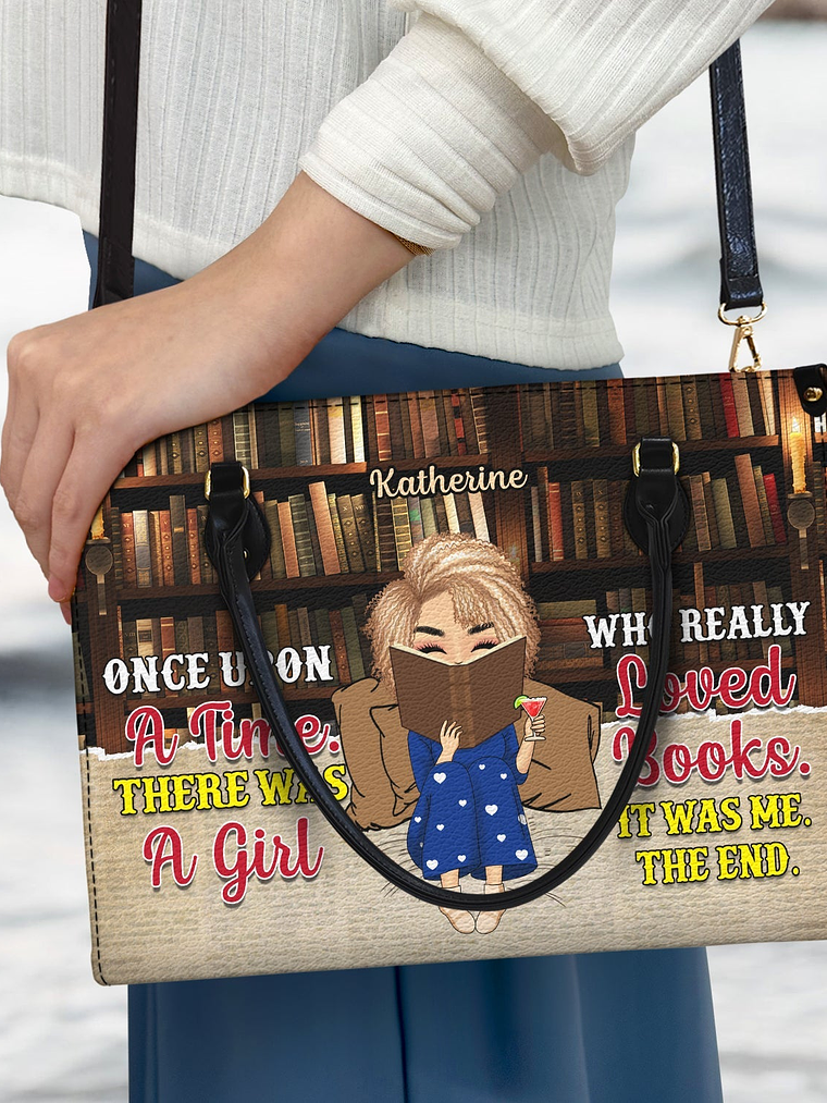 Just A Girl Who Loves Books - Gift For Books Lovers - Personalized Leather Bag 3