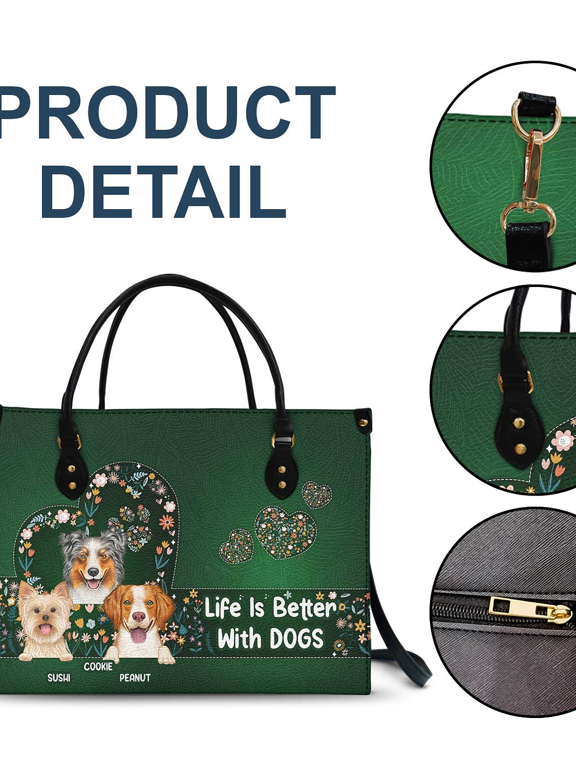 Life Is Better With Dogs - Birthday, Loving Gift For Dog Mom, Dog Lovers - Personalized Leather Bag 6