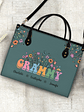Mom Grandma Floral - Gift For Mother, Grandmother - Personalized Leather Bag - Vorschaubild 4