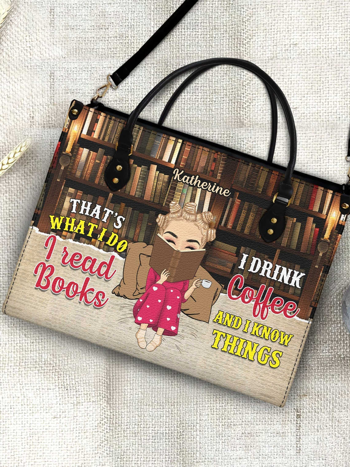 Just A Girl Who Loves Books - Gift For Books Lovers - Personalized Leather Bag 4